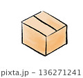 シンプルなダンボールのイラスト 手描き シンプルなダンボールのイラスト 手描き 136271241