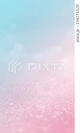 ピンク×スカイブルーのパステルグラデーション 輝く砂テクスチャ背景 136271529
