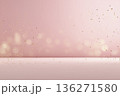 Pink background with gold glitter and a white wall 136271580