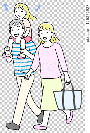 父母和孩子外出 136271927