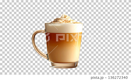 Earl Grey creamy tea latte illustration cafe-style drink 136272340