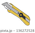 シンプルなカッター 手描きイラスト シンプルなカッター 手描きイラスト 136272528