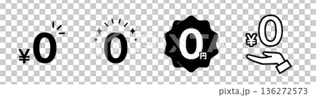 Various 0 yen (free) monochrome illustration sets 136272573