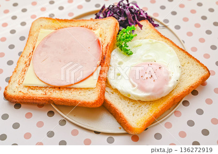 手作りオープンサンド 136272919