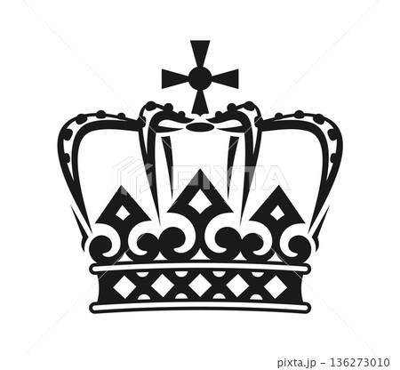 Heraldic duke king or queen monarch crown. Vintage medieval monarch jewelry, historic heraldic king crown. Ancient royal emperor tiara 136273010