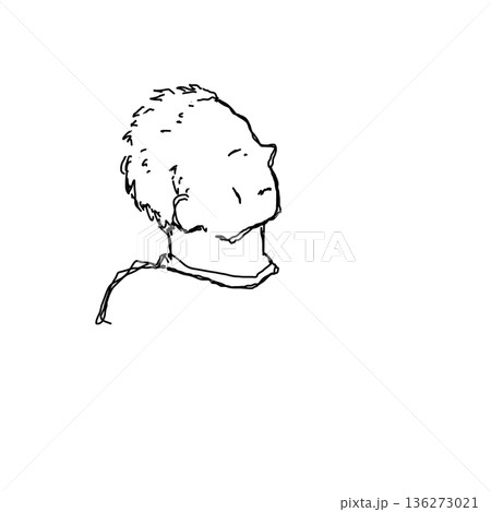 ラフな線で描かれた横顔の人物イラスト ラフな線で描かれた横顔の人物イラスト 136273021