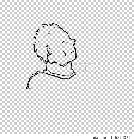 A rough-lined profile illustration of a person 136273021