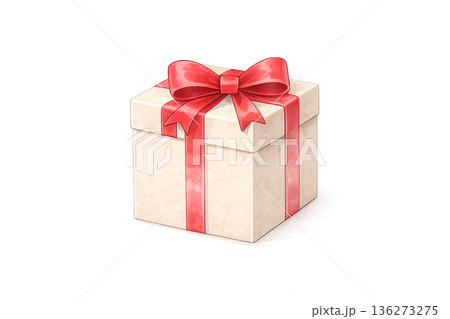 赤いリボンのギフトボックス 赤いリボンのギフトボックス 136273275