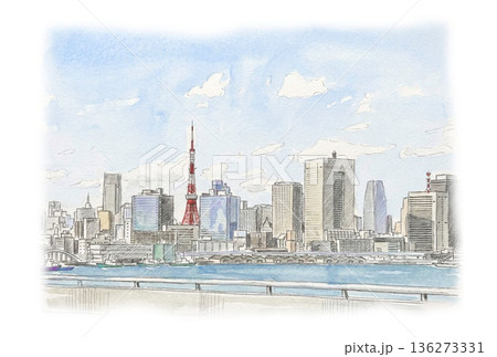 東京の風景　国内観光イメージ　東京の景色 136273331