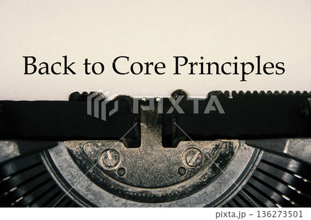 Back to core principles visual representing strategic reset values driven leadership and clarity in organizational direction. 136273501