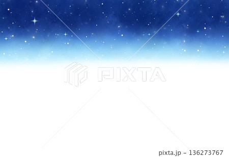 青色の星空の水彩にじみ背景 青色の星空の水彩にじみ背景 136273767