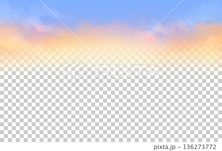 朝焼けの空の背景素材　水彩 136273772