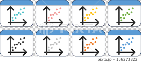 Scatter diagram (correlation diagram) graphic illustration Scatter diagram (correlation diagram) graphic illustration 136273822