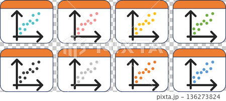 Scatter diagram (correlation diagram) graphic illustration Scatter diagram (correlation diagram) graphic illustration 136273824