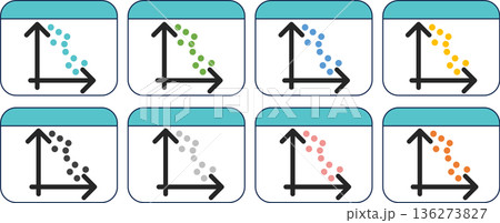 散布図(相関図)のグラフィック素材イラスト 136273827