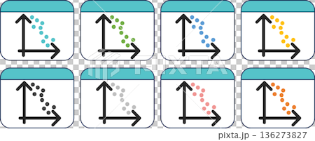散布図(相関図)のグラフィック素材イラスト 136273827