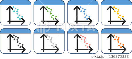 散布図(相関図)のグラフィック素材イラスト 136273828