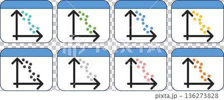 散布図(相関図)のグラフィック素材イラスト 136273828