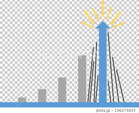 Bar graph graphic material illustration 136273833