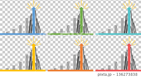 棒グラフのグラフィック素材イラスト 棒グラフのグラフィック素材イラスト 136273838