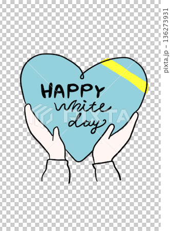 白色情人節禮物雙手遞出,心形圖案,線條描插圖 白色情人節禮物雙手遞出,心形圖案,線條描插圖 136273931