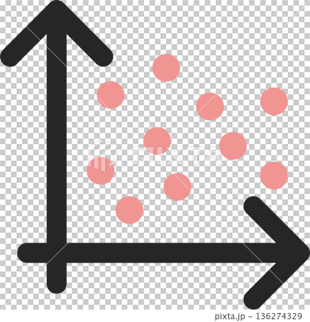 Scatter diagram (correlation diagram) graphic illustration Scatter diagram (correlation diagram) graphic illustration 136274329