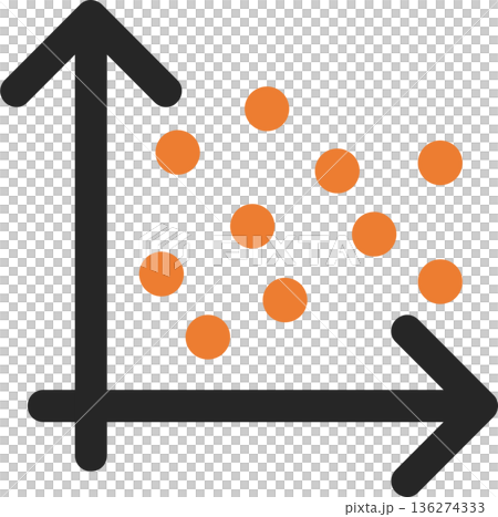 Scatter diagram (correlation diagram) graphic illustration Scatter diagram (correlation diagram) graphic illustration 136274333