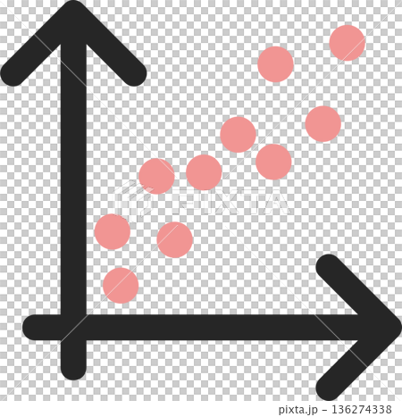 散布図(相関図)のグラフィック素材イラスト 散布図(相関図)のグラフィック素材イラスト 136274338
