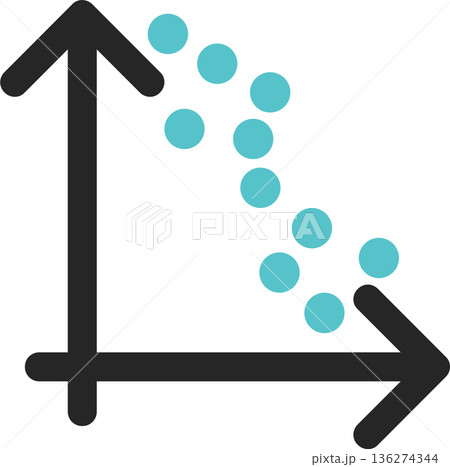 散布図(相関図)のグラフィック素材イラスト 136274344