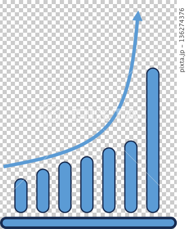 棒グラフのグラフィック素材イラスト 136274376