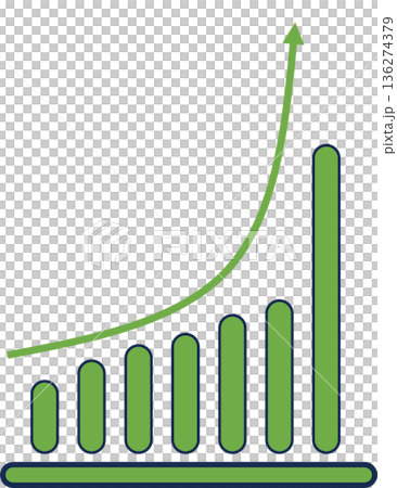 Bar graph graphic material illustration Bar graph graphic material illustration 136274379