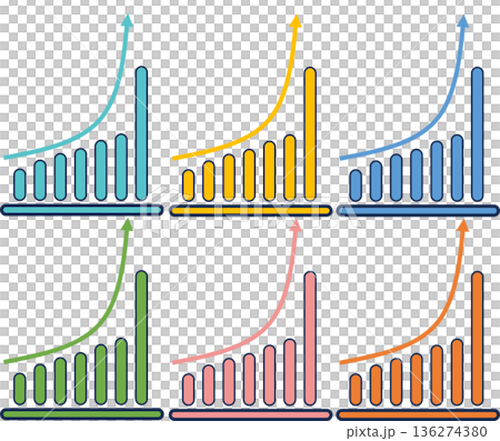 Bar graph graphic material illustration Bar graph graphic material illustration 136274380