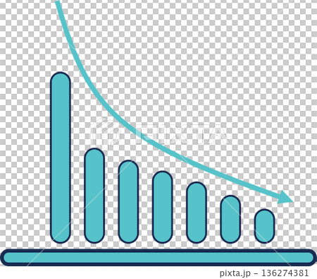 棒グラフのグラフィック素材イラスト 136274381