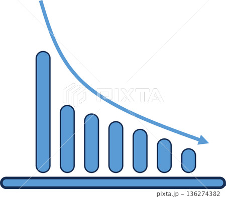 棒グラフのグラフィック素材イラスト 136274382