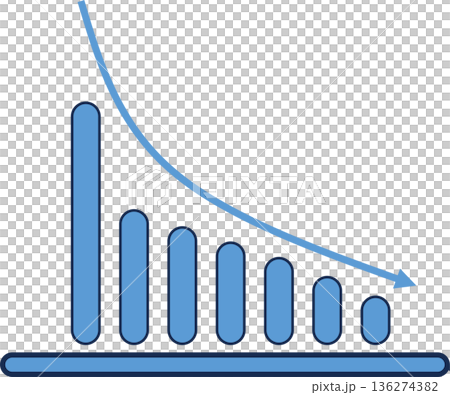 棒グラフのグラフィック素材イラスト 136274382