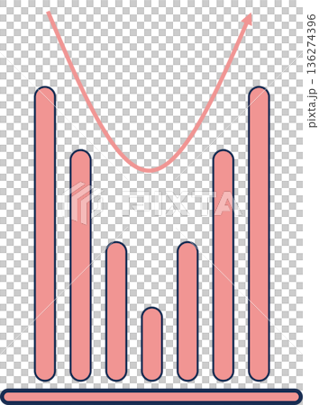 Bar graph graphic material illustration 136274396