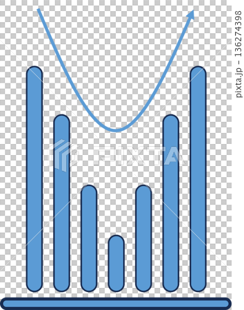 棒グラフのグラフィック素材イラスト 棒グラフのグラフィック素材イラスト 136274398