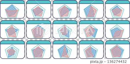 Radar chart graphic material illustration set 136274432