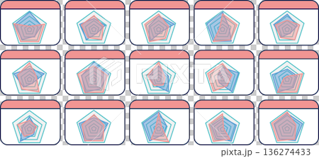 Radar chart graphic material illustration set Radar chart graphic material illustration set 136274433