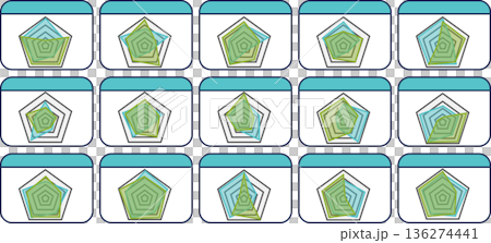Radar chart graphic material illustration set 136274441