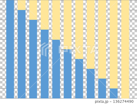 Bar graph graphic material illustration Bar graph graphic material illustration 136274490