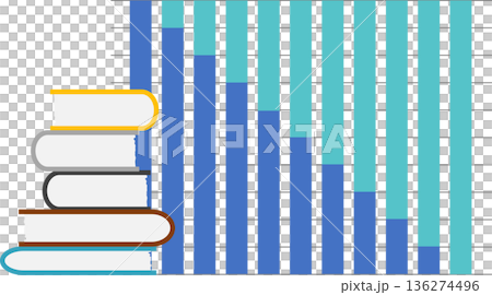 Bar graph graphic material illustration Bar graph graphic material illustration 136274496