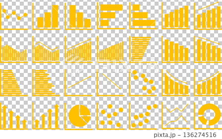 Graph icon illustration set Graph icon illustration set 136274516