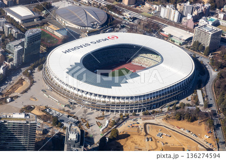 国立競技場付近を空撮 136274594