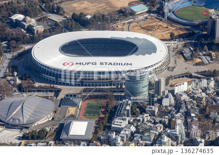 国立競技場付近を空撮 136274635