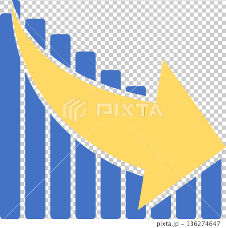 Bar graph graphic material illustration 136274647