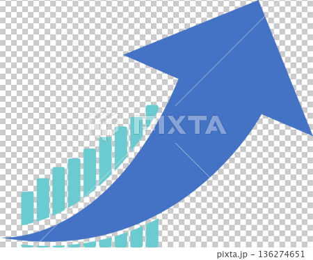 Bar graph graphic material illustration Bar graph graphic material illustration 136274651