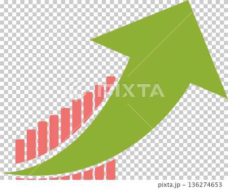 Bar graph graphic material illustration Bar graph graphic material illustration 136274653