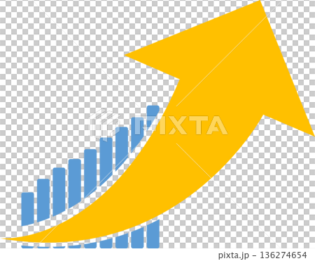 Bar graph graphic material illustration Bar graph graphic material illustration 136274654