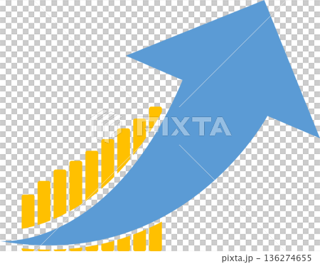 棒グラフのグラフィック素材イラスト 136274655
